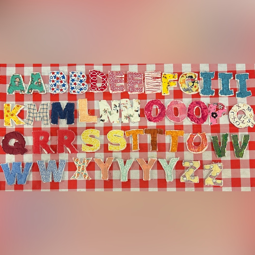 Refrigerator Magnetic letters Colorful Alphabet Quilted fabric